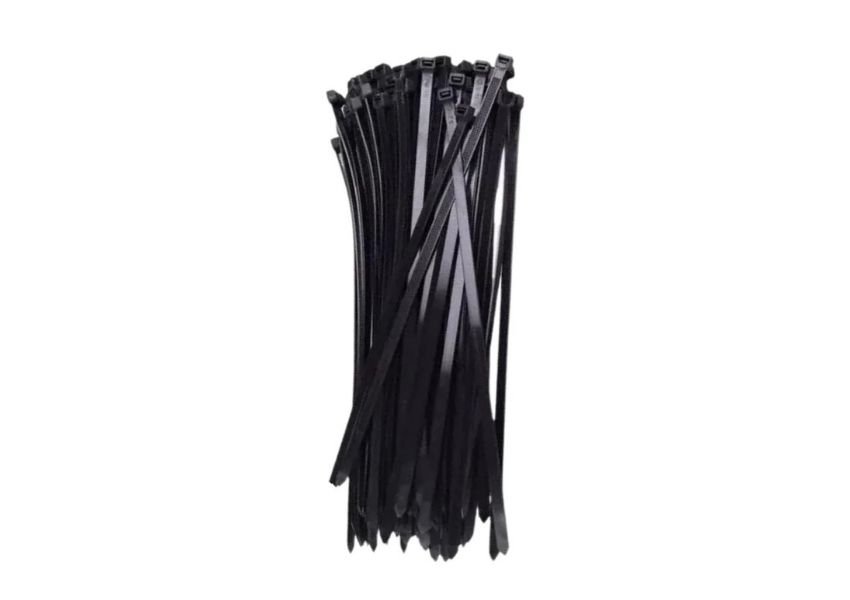 Abraçadeira de nylon preta para organização de fios automotivos