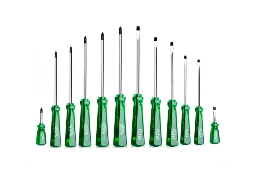 Jogo de chaves fenda e Phillips imantadas para instalação veicular