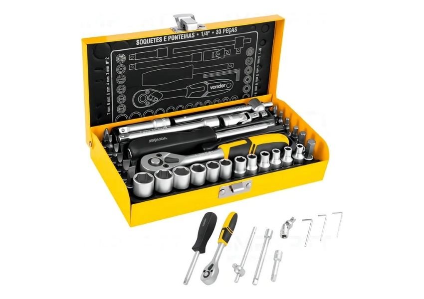 Jogo de soquetes Vonder para manutenção automotiva