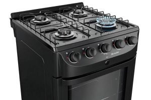 Fogão Mueller 4 Bocas mesa esmaltada preta