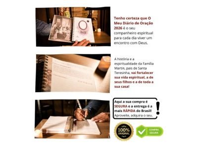 diário de oração, diário espiritual cristão, meu diário de oração 2026, diário católico, rotina de oração diária