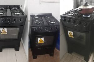 Design moderno cozinha Fogão Mueller Preto Fosco